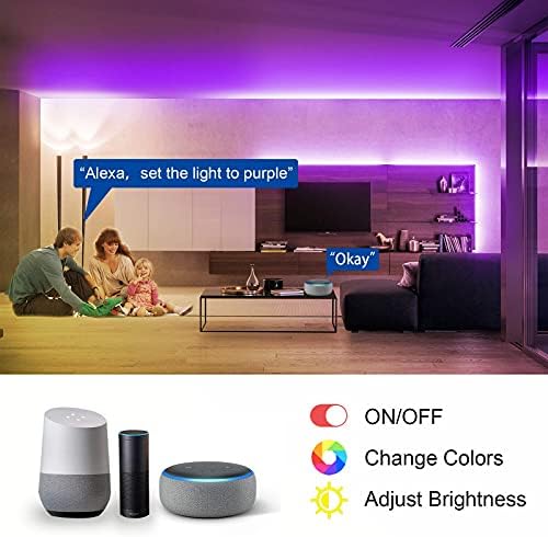 VOLIVO LED Strip Lights WiFi 100 FT, Compatible with Alexa and Google Assistant, 2 Rolls of 50ft RGB Led Light Strip, Music Sync Color Changing Lighting for Bedroom, Home, Kitchen, Party Decors