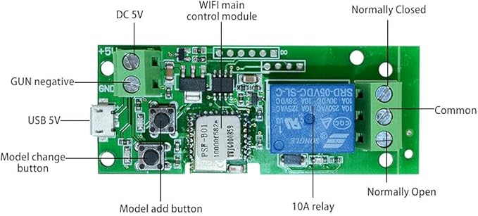 Smilewolf Wifi Switch, USB DC5V Wireless Relay Module Smart Home Automation Modules APP Remote Control Timer Switch Voice Control with Alexa Google Home Access Control System (DC5V1CH)