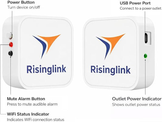 WiFi Power Outage Alarm Detector, Power Failure & Restoration Alerts with SMS Text, Email & Audible Alarm