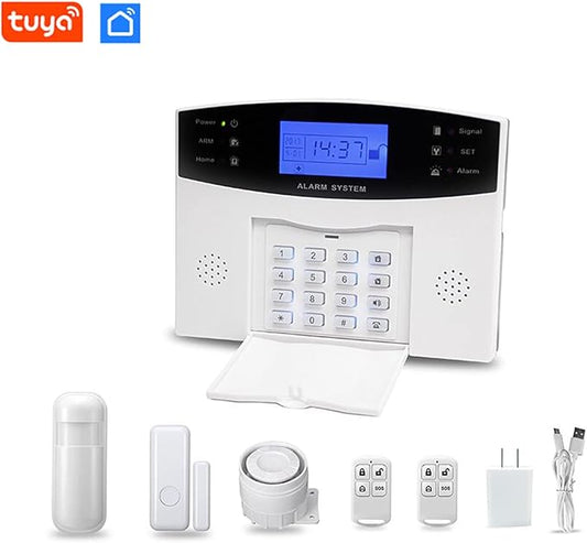 Alarm System, Sunydog GSM Alarm System Tuya Smart Home Security Alarm System with LCD Display, Support Two-Way Voice Intercom