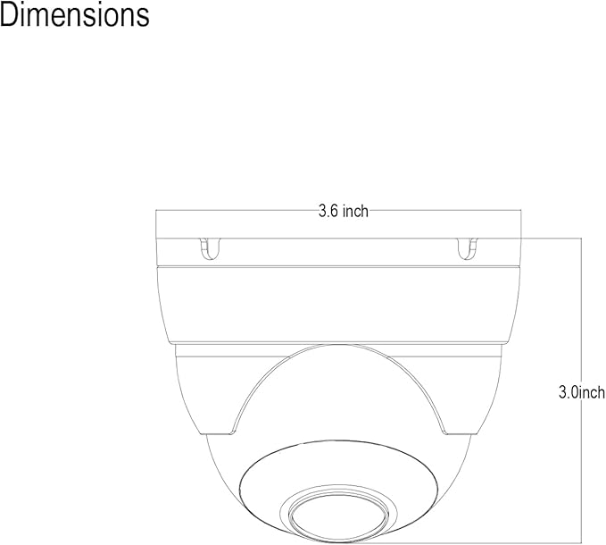 Real HD 2MP Dome TVI AHD CCTV Surveillance Security Camera, 2.8mm 100° Wide Viewing Angle, 1080P Dome Camera, 65ft Night Vision, Outdoor, Compatible with Analog TVI AHD CVI DVR, Full Metal Housing