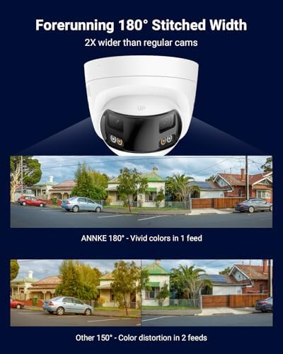 ANNKE 6MP PoE Security Camera Outdoor with Dual-Lens, 180° Filed of View