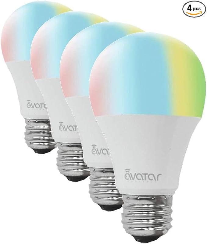 Avatar Controls WiFi Smart LED Bulb,E26 6.5W Dimmable RGB Multi-Color Changing Home Light,Compatible with Alexa/Google Assistant,Supports Remote Control ON/Off/Color Switch via Android/iOS App