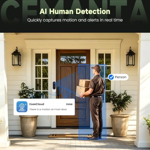 2.5K Video Doorbell Camera Wireless with Chime,Free Cloud Storage