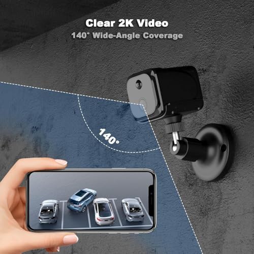 4G LTE Cellular Mini Security Camera, No Wi-Fi Magnetic Small Cam 2K Video