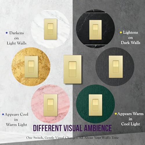 ENERLITES Gold 4-Way Decorator Paddle Rocker Light Switch, 15A, 2 Pack