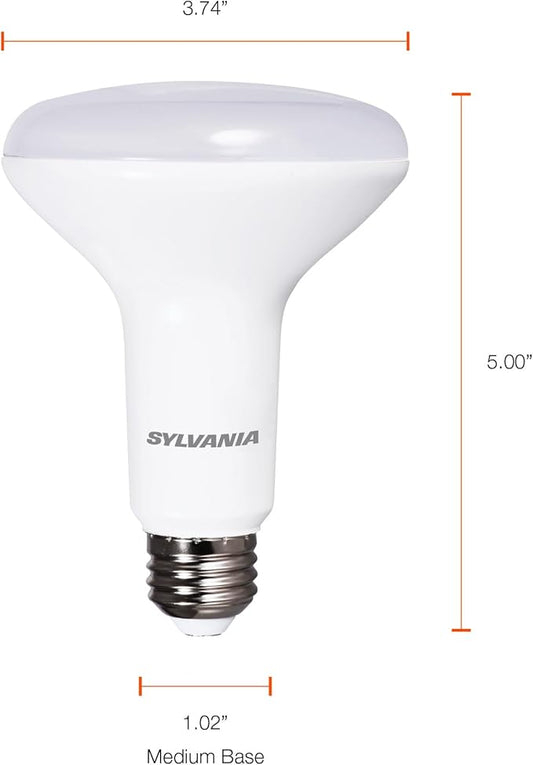 Sylvania LED Flood BR30 Light Bulb, 65W = 8W, 10 Year, 650 Lumens, Dimmable, 2700K, Soft White - 6 Pack (42288)