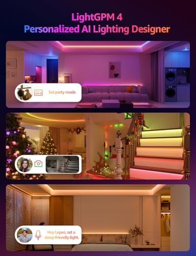 Lepro S2 AI Smart LED Strip Lights 32.8FT RGB+CCT WiFi Bluetooth for Room