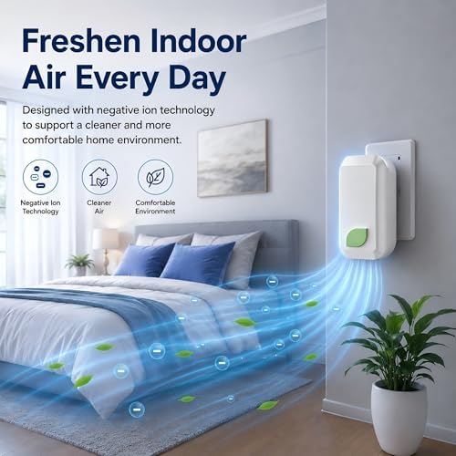 4Pack Plug in Air Purifier for Home, Negative Ion Air Ionizer for Bedroom, Bathroom, Kitchen & Office, Compact Air Cleaner for Small Spaces, Quiet Mini Air Purifier for Apartment & Living Room