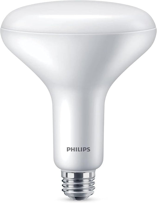 PHILIPS LED 65W BR40 4-Pack Ultra Definition Soft White (2700K) 800 Lumen (10W = 65W) Dimmable Frosted Flicker-Free Light Bulbs