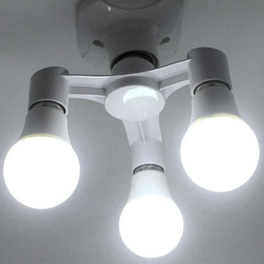 3 In 1/4 In 1/5 In 1 E27 To E27 Base Socket Splitter LED Light Lamp Bulb Holder Smart Lighting Accessories - (Color: 3E27)