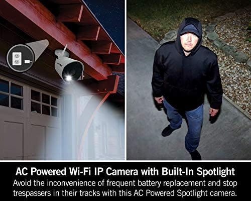 Night Owl AC Powered 1080p HD Wi-Fi IP Indoor/Outdoor Camera with 100 ft. of Night Vision, 2-Way Audio, Built-in Spotlight, Wide Viewing Angle and Free Remote Viewing App
