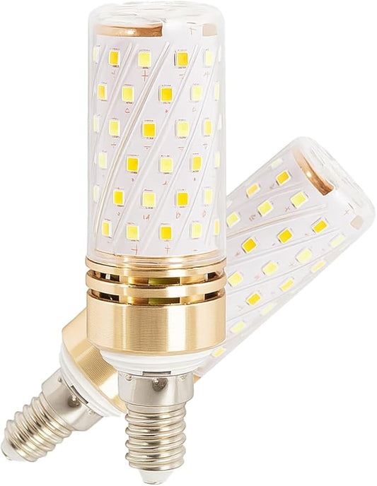 Smart Led Corn Light-Bulb with Remote-Control E14 9W Light Bulbs Adjustable Color Temperature (Warm/Cool) and Brightness, 2 Pack (2 Bulbs + 1 Remote)