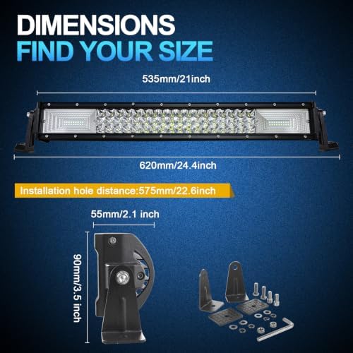 Willpower 22 Inch Curved LED Light Bar 270W Offroad Driving Light
