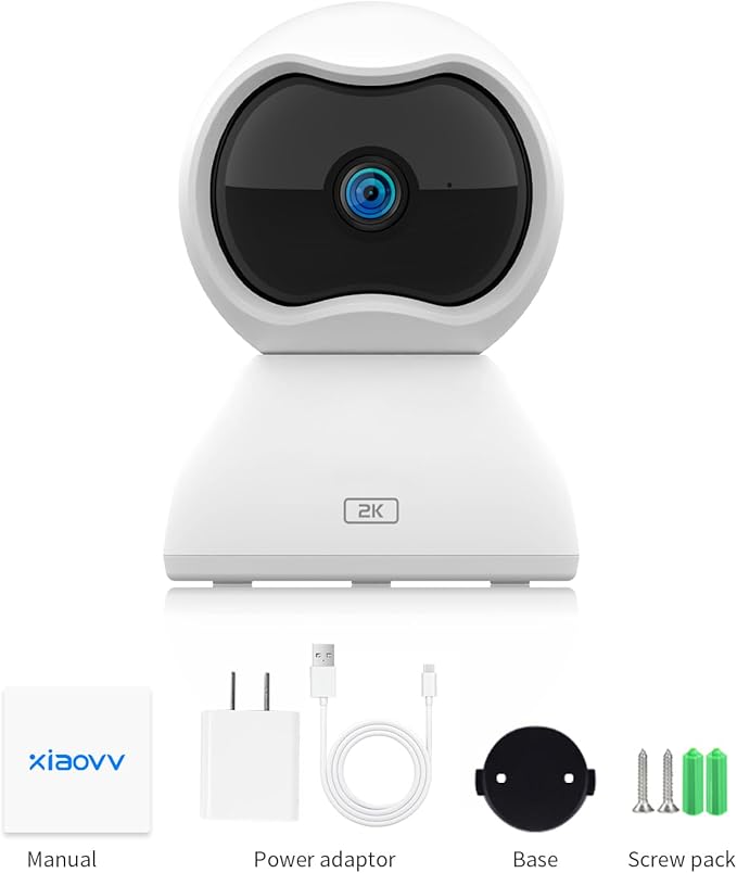 2K Indoor Security Camera,2.4Ghz WiFi for Home SecurityAI Human Detection, Phone App for Pet/Baby Monitor.Two-Way Audio,Night Vision,24/7 SD Card Storage (L2)