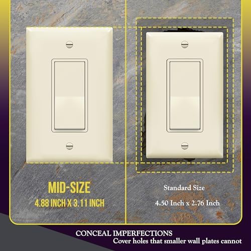 ENERLITES 1-Gang Mid-Size Decorator Switch Outlet Wall Plate, 10 Pack