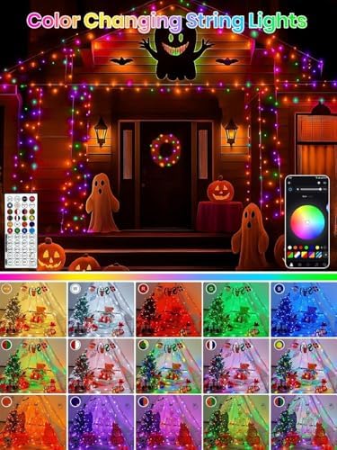 600LED Smart RGB Color Changing String Lights 210FT Halloween Lights App