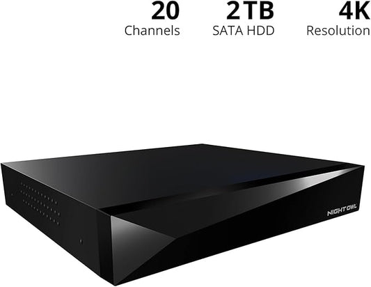 Night Owl 2-Way Audio 20 Channel 4K Video Home Security DVR with 2TB Hard Drive (Add up to 20 Total Cameras) (2 TB)