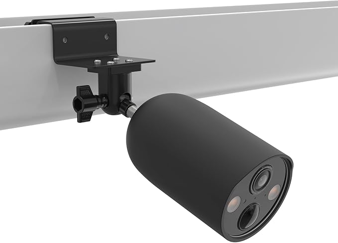 Gutter Mount with Silicone Cover Skin for TP-Link Tapo MagCam 2024 PCMag(Tapo C425) and Tapo SolarCam 2K Security Cameras (Black)