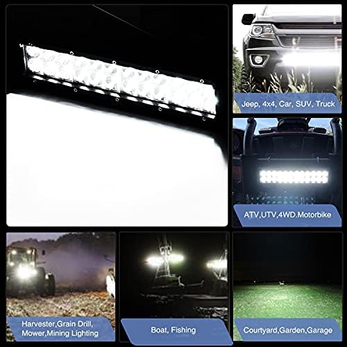GOOACC 12 Inch 72W Led Light Bar Spot Flood Combo Driving Lighting Off Road Lights Led Lamp with 12V 5Pin Rocker Switch Wiring Harness kit for Truck Golf Cart SUV ATV UTV Boat, 2 Years Warranty