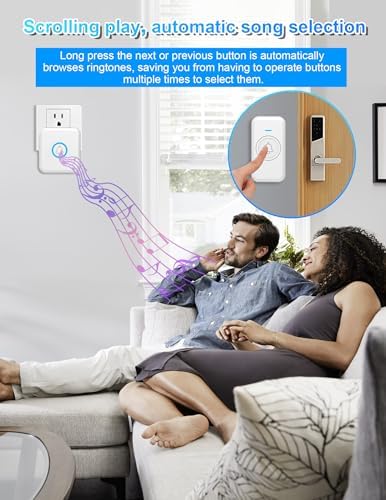Wireless Doorbell 1000ft Range, Loud Waterproof Door Bell with 60 Melodies