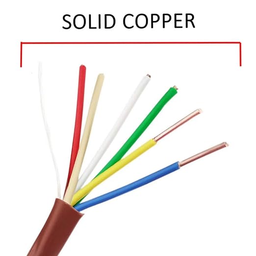 Thermostat Wire 18/6 18 Gauge 6 Conductor ETL 18-6 25 Feet Brown (18-6 Brown, 25Feet(7.5 Meter))