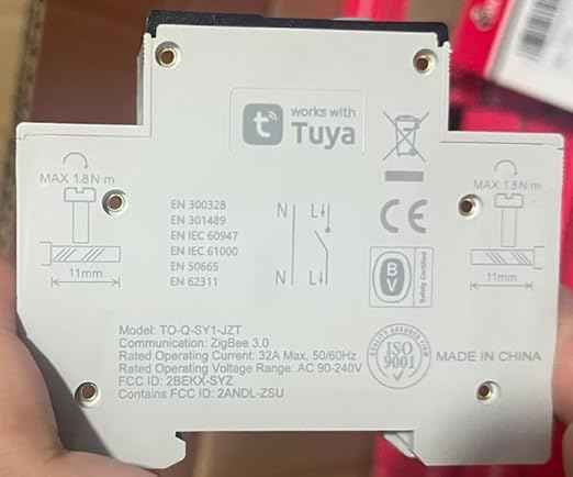 TONGOU ZigBee DIY Smart Switch 32A| DIN Rail Switch| 1P+N 90-240VAC| Real-time Power Monitoring| Remote Control and Set Timer for Home Automation| Support Tuya/Smart Life| Voice Control| FCC Certified