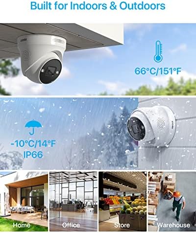 ZOSI 8CH 4K PoE Security Camera System, 2TB Hard Drive, Person Vehicle Detection,4pcs 4K Indoor Outdoor PoE IP Dome Cameras with 2 Way Audio,Color Night Vision,8 Ports 16CH 8MP NVR for 24-7 Recording