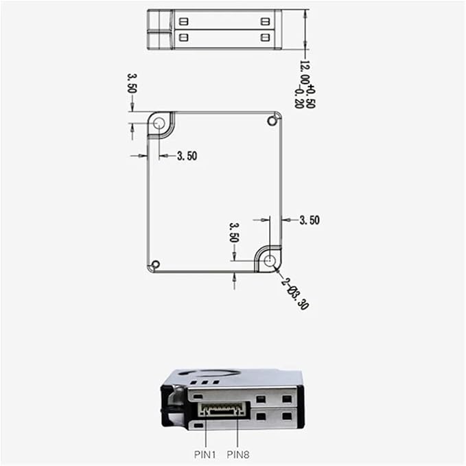 PMS9103M PM2.5 Dust Particle Sensor Module Detects PM2S-3 Indoor Gas Air Quality Detection PMS9003M,Compatible for Plantower,T44C