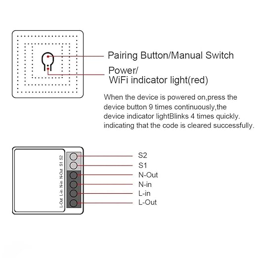 EweLink 16A Mini WiFi Relay Module Smart Switch,DIY Wireless Light Switch Voice Control Outlet for Smart Home Automation,Compatible with Alexa/Google Home(2 Packs)