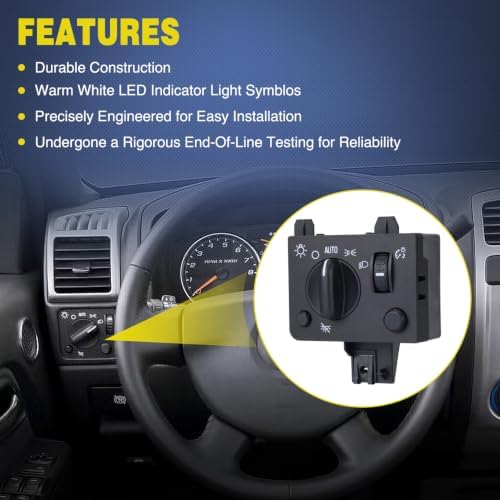 Nilight Headlight Dimmer Switch Compatible with 2004-2012 Chevy Colorado