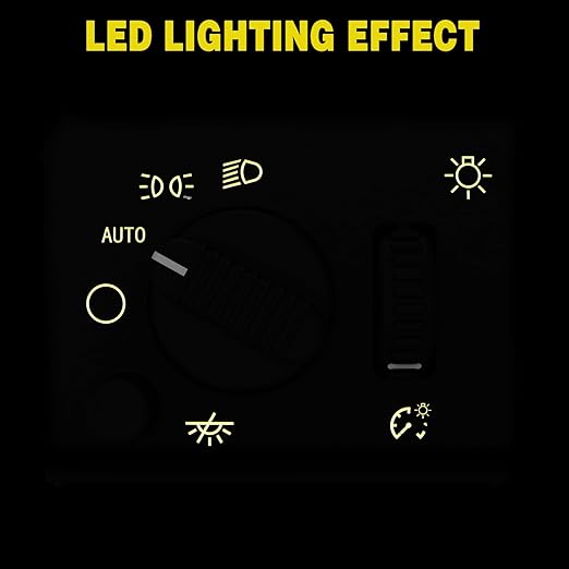 Nilight Headlight Dimmer Switch Compatible with 2003 2004 2005 2006 2007 Chevy Silverado 1500 2500 3500 2003-2006 GMC Sierra 1500 2500 Cadillac Escalade Warm White LED Light