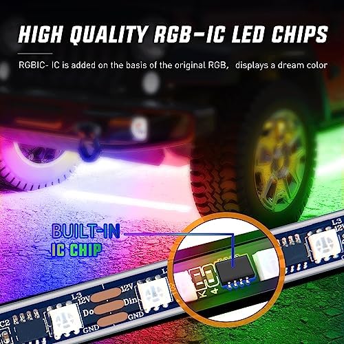 Nilight 6PCS Dream Color LED Underglow Lights with APP & Remote Control