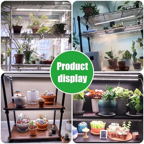 16‘’ LED Grow Light Strips for Indoor Plants, Full Spectrum 120 LEDs with 4 Install Methods, 6/12/16H Timer, 10 Dimmable Levels, 3 Switch Modes for Seedling Succulent Sunlike Strip (2 Head 1 Pack)