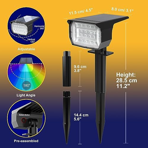 nipify Solar Spot Lights Outdoor Color Changing, Halloween RGB Spotlights
