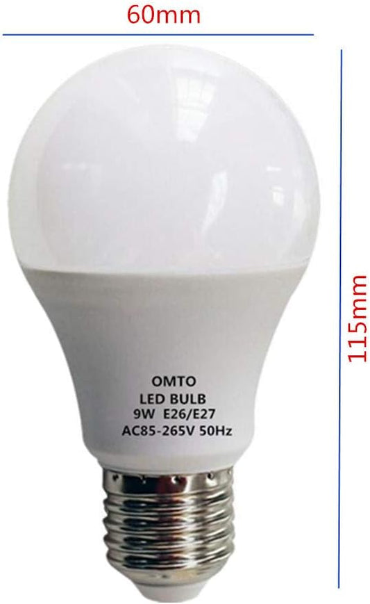 E26/E27 A19 LED Frosted Light Bulb 9W (60W Equivalent) White (6000K) 85-265V (White, 5pcs)