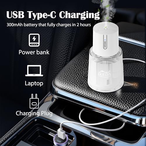 ikeda fragrance Car Diffuser Air Freshener, 100ml Waterless Aroma Diffuser with Smart Auto Start Stop, 3 Mode Mini Scent Spray, USB Rechargeable Car Fresheners, Car Accessories for Women Men Truck SUV