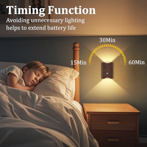 Eneru Motion Sensor Wall Sconce, Rechargeable Wireless Lights Indoor 2 Pack