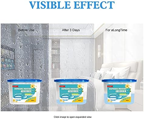 CANAGER Fresh Scent Moisture Absorber Box,Odor Eliminator and Dehumidifier Boxes for Closet,Bedroom,Kitchen,Bathroom-6 Packs,Cups - Traps Moisture for Fresher, Cleaner Air Yellow