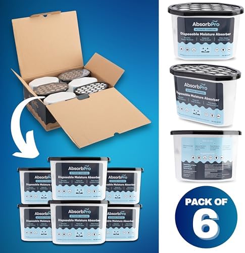 Absorb Pro Charcoal Moisture Absorber Tub 10.5 oz, 6-Pack