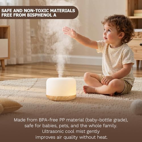 Essential Oil Diffuser, Ultrasonic Humidifier with LED Light