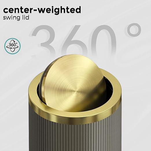 15L/4GAL Gold BedroomTrash can,Gold Bathroom Garbage can with lid,Small Trash Can with Flipping Lid, 4gallon,Garbage cans for Bedroom,Kitchen,Office,Hotel(15L-Gary)