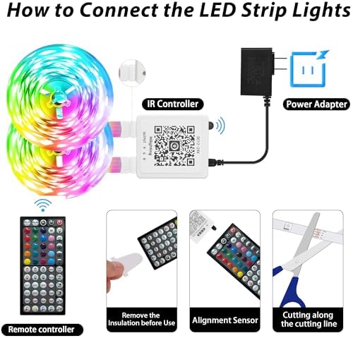 Ledagic Led Lights for Bedroom 200 ft (2 Rolls of 100ft) Led Lights