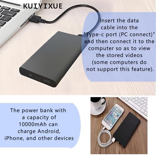 Hidden Camera - Spy Camera - Mini Camera - 10000 mAh HD 1080P- Portable Mobile Power Supply Camera - Secret Camera - Evidence-Collecting Camera-Small Camera-Nanny camera-55 Hours of Record