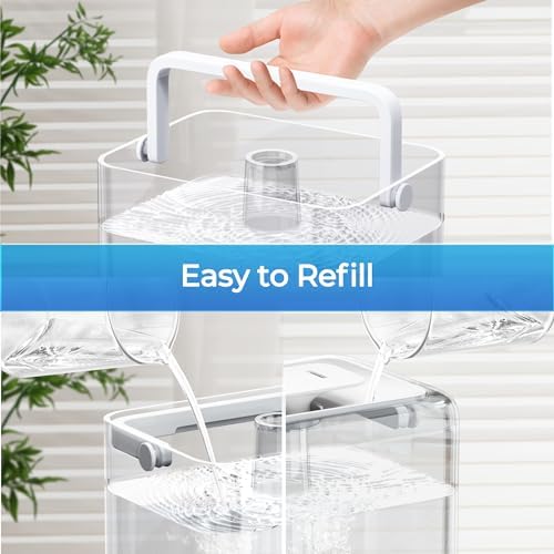 CHIVALZ Humidifiers for Bedroom, 6L Cool Mist Humidifiers for Baby Nursery, 26dB Quiet, 50H Runtime, Top Fill Humidifier for Large Room, Home, Plants, Nightlight, Oil Diffuser 1 Pack White