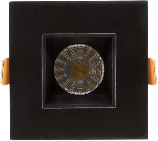 Maxxima 2 in. Ultra-Thin Recessed Anti-Glare LED Downlight - Canless IC Rated, 450 Lumens, 5 Color Temperature Selectable 2700K/3000K/3500K/4000K/5000K, Dimmable Square Black Trim, 90 CRI