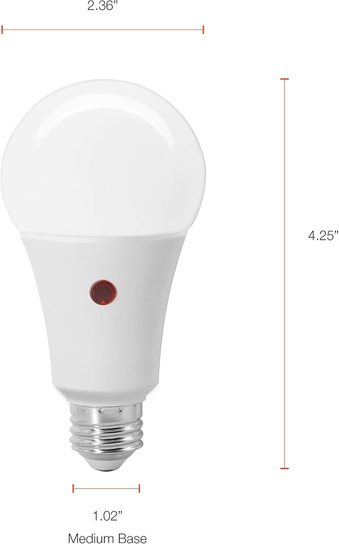 Sylvania Dusk to Dawn A21 LED Light Bulb with Auto On/Off Light Sensor, 100W=13W, 1500 Lumens, 2700K, Soft White - 1 Pack (41290)