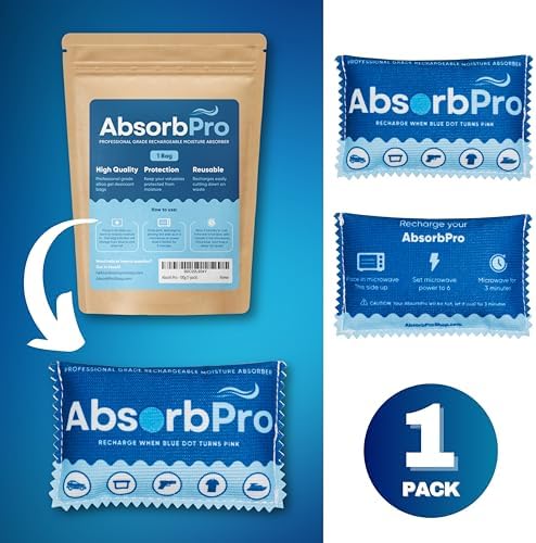 Absorb Pro Rechargeable Dehumidifier Bag, 100g Silica Gel, 1-Pack