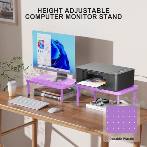 WALI Computer Monitor Stand for Desk, Adjustable Laptop Riser, up to 44 lbs