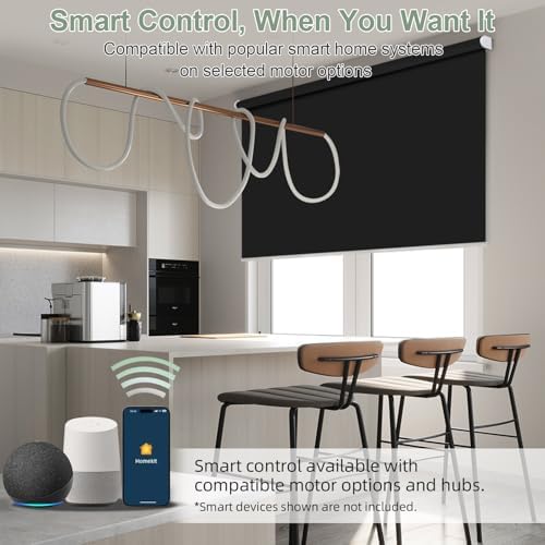 ZSHINE Motorized Blackout Roller Shades Remote Control Rechargeable(82010M)